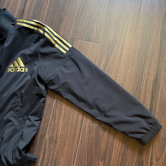 Adidas 3 Gold stripes windbreackers  jacket M - Picture 6 of 11